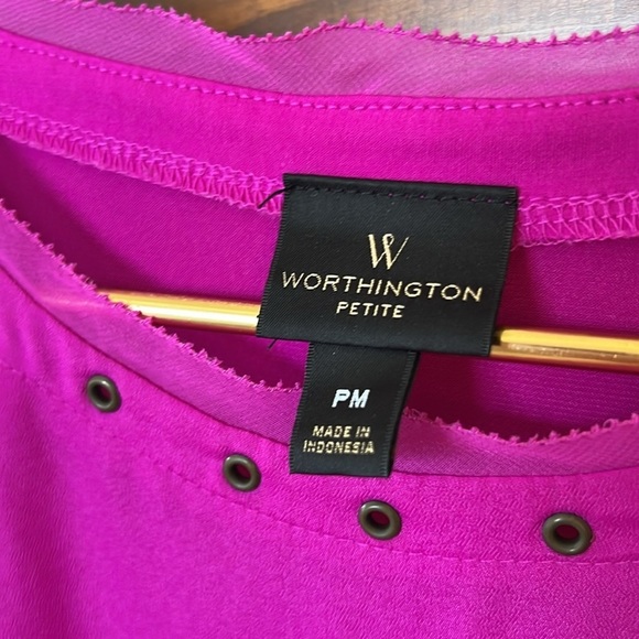 Sleeveless Tunic Tank in Fuschia Hot Pink with Grommet Details  PM - Picture 4 of 7